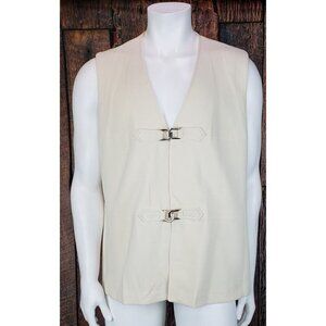 VTG Deadstock Mr Alex Vest Mens 44 Ivory Sleeveless Shirt New with tags